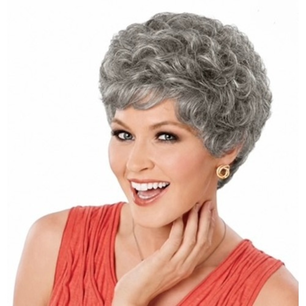 Paula Young Size A Wig Ivy Style Color 56 Grey Short Curly Synthetic Hair NEW